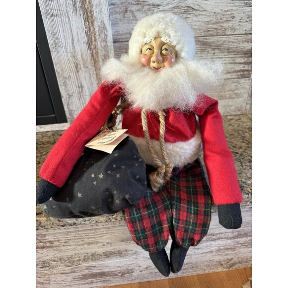 Vintage Wistyria Editions Sitting Santa Claus New England Hand Crafted 1992 - Picture 7 of 10